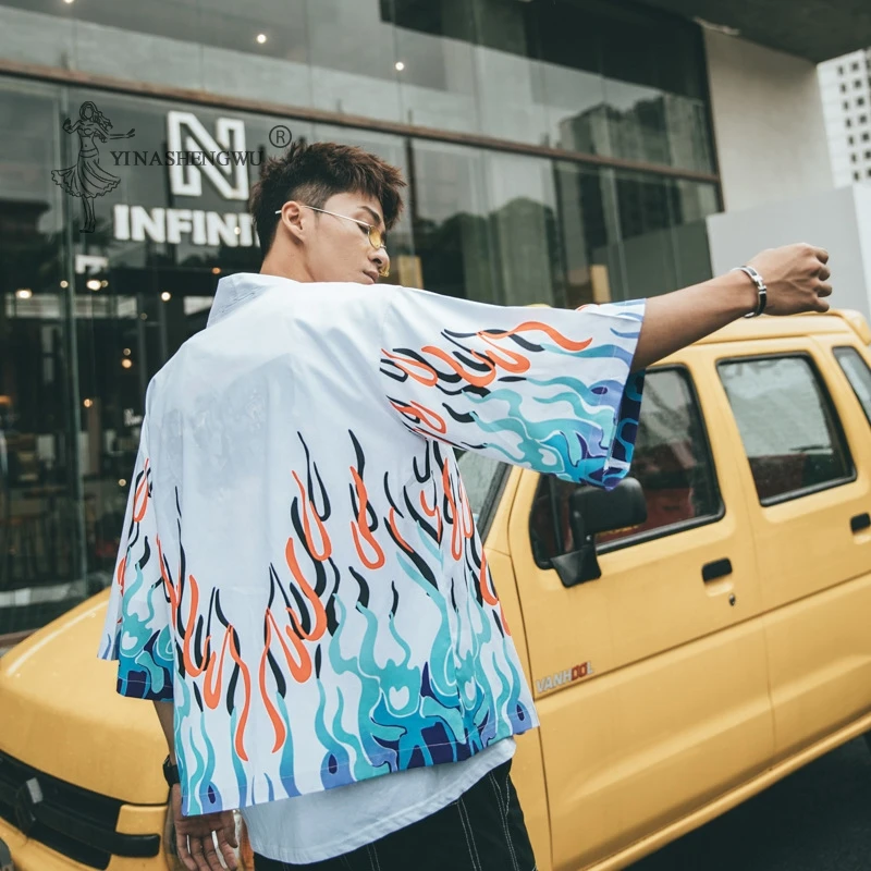 Самурайский кран японское кимоно юката стиль Haori для мужчин и женщин кардиган с