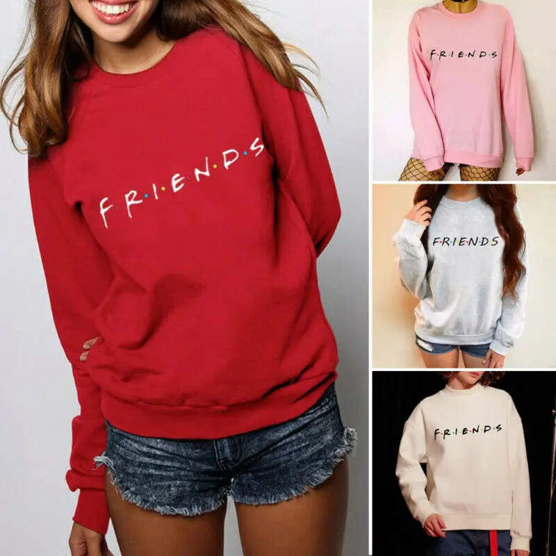 Autumn Women Long Sleeve Letter Print Hoodies Sweatshirt Pullover Jumper