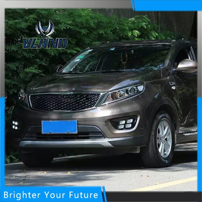 2 шт. ABS дневные ходовые огни для KIA Sportage 2010 2013 белый + желтый указатель поворота