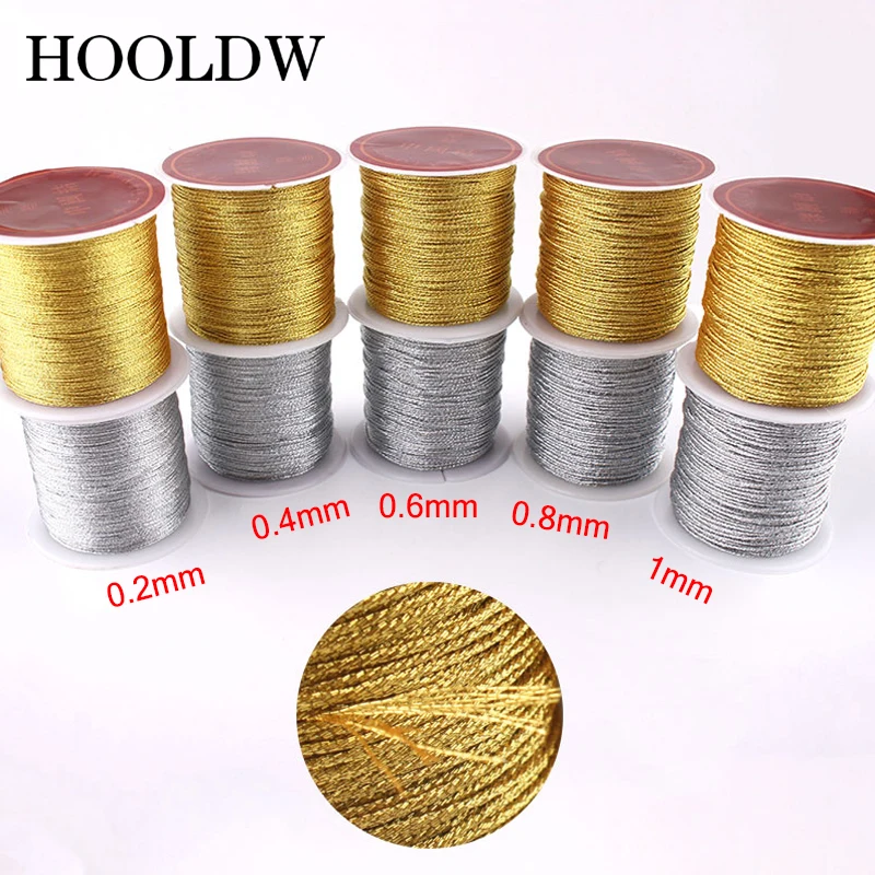 Высококачественный шнур золотого и серебряного цвета 0 2 мм 4 6 8 1 нейлоновый нить