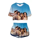 С популярной группой The Maneskin 3D летние комплекты пикантные Короткие топы + Шорты с эластичной резинкой на талии, костюм жизненную силу Чемпион Maneskin Для женщин комплекты из двух предметов