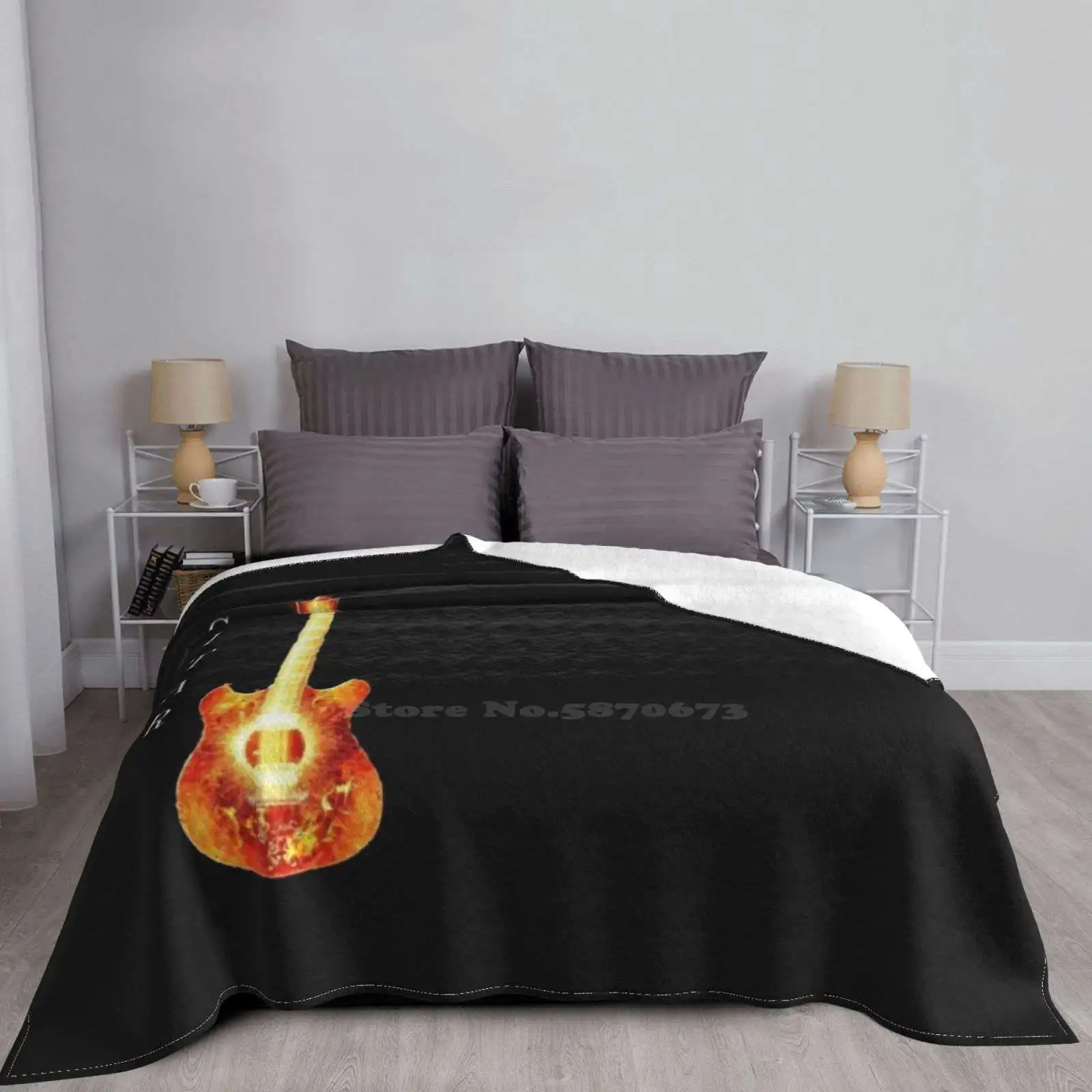 Гитара по низкой цене новый принт новинка модное мягкое теплое одеяло