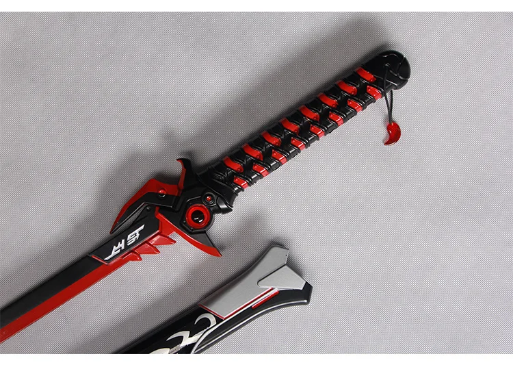 Для игры OW Genji's sword Аниме Косплей мечи из углеродистой стали красное лезвие катаны самурая реквизит без острых готовых поставки/