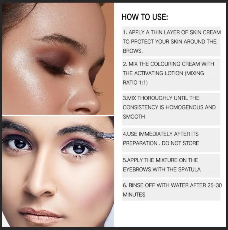 1 комплект краска для бровей крем ресниц Профессиональный оттенок коричневый