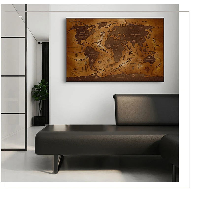 Картина на холсте земля начинающая мир ретро Нетканая Экологически чистая