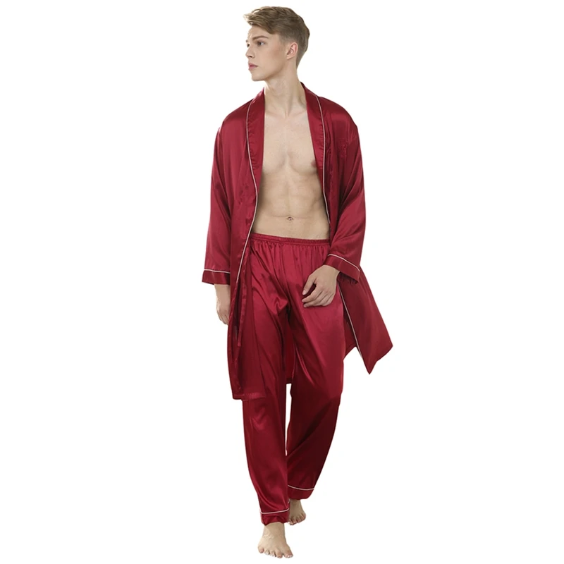 

Men's Pajama Pants Silk Autumn Trousers Home Service Breechcloth Pantalones Hot Sale Solid Color All-Match Comfortable Wear Out