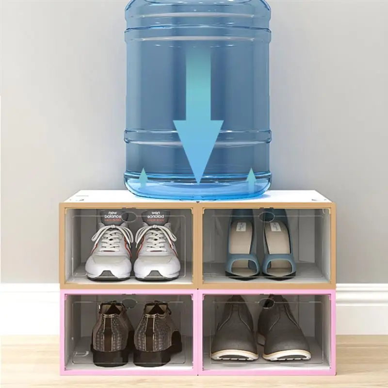 

Transparent Shoe Box Storage Shoe Boxes Thickened Dustproof Shoes Organizer Box Can Be Superimposed Combination Shoe Cabinet