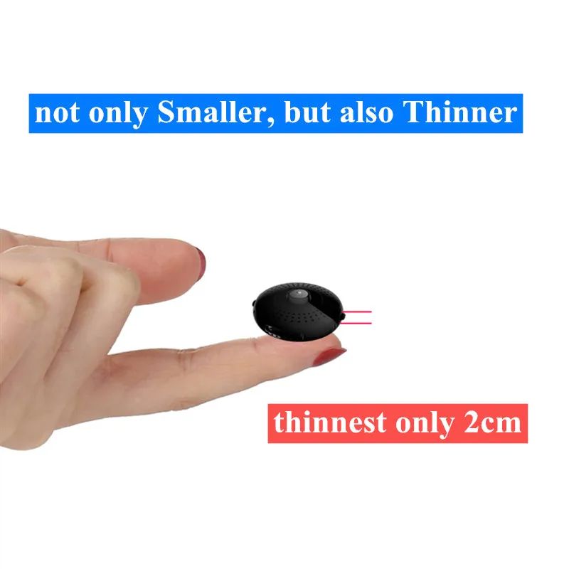 

Миниатюрная беспроводная Wi-Fi камера HiLEME, 2 см, с выпуклым объективом и высоким разрешением, мини-камера HD 1080P с датчиком движения