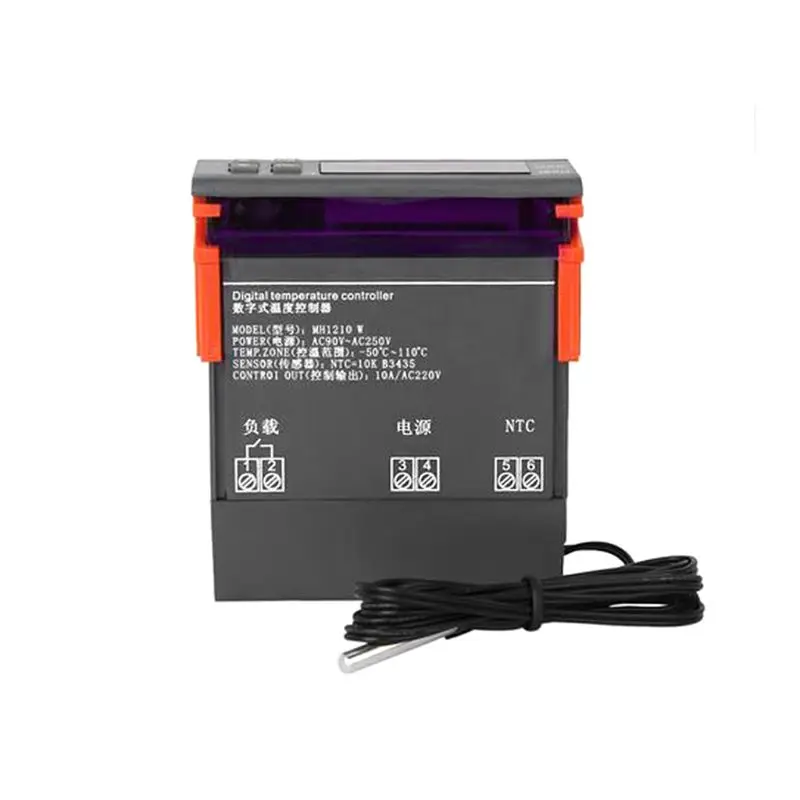 

Цифровой термометр MH1210W, переменный ток 90-250 В, терморегулятор, регулятор температуры, реле температуры, датчик NTC для инкубатора