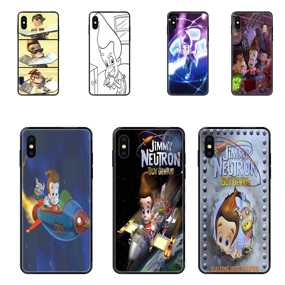 Черный мягкий ТПУ чехол для телефона Джимми Нейтрон мальчик мультфильм обои Galaxy
