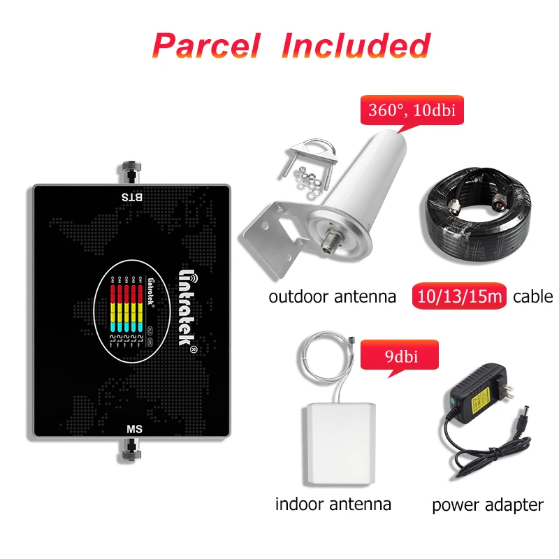

Lintratek 5 Band Cellular Amplifier LTE B20 800 900 1800 2100 2600 B7 GSM 2G 3G 4G Signal Booster Omni Antenna Mobile Repeater