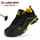 LARNMERNМужская Рабочая безопасная обувь со стальным носком, легкая дышащая противоразбивающая противопрокалывающая противостатическая Нескользящая Рабочая обувь