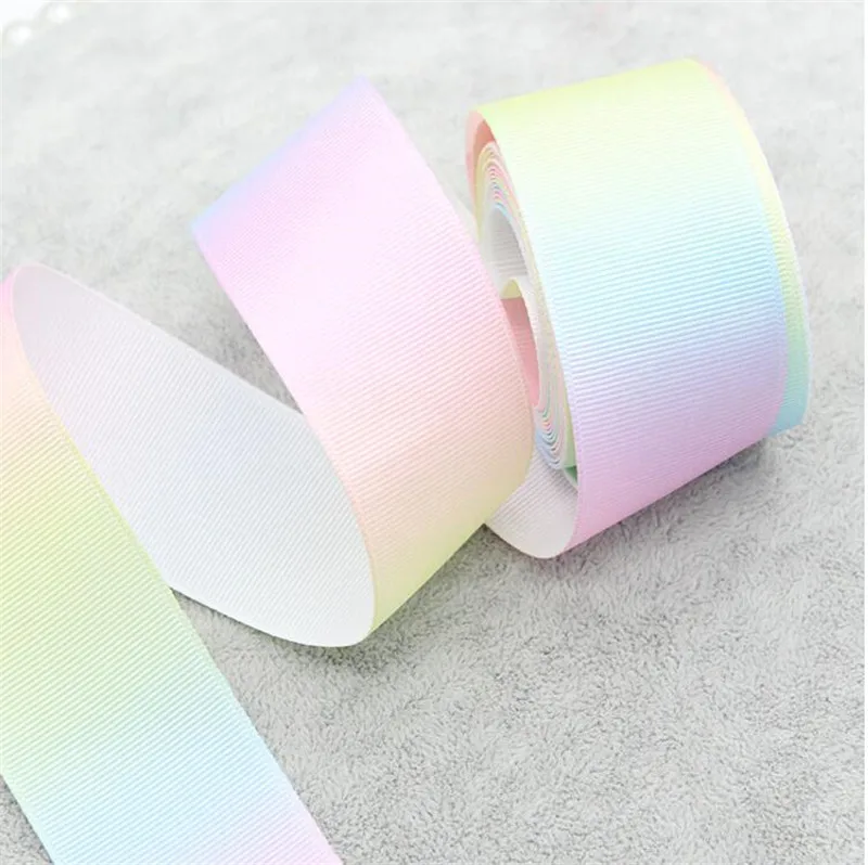 3 м/лот Zephyr постепенные радужные полосы Grosgrain лента Подарочная Упаковка букет
