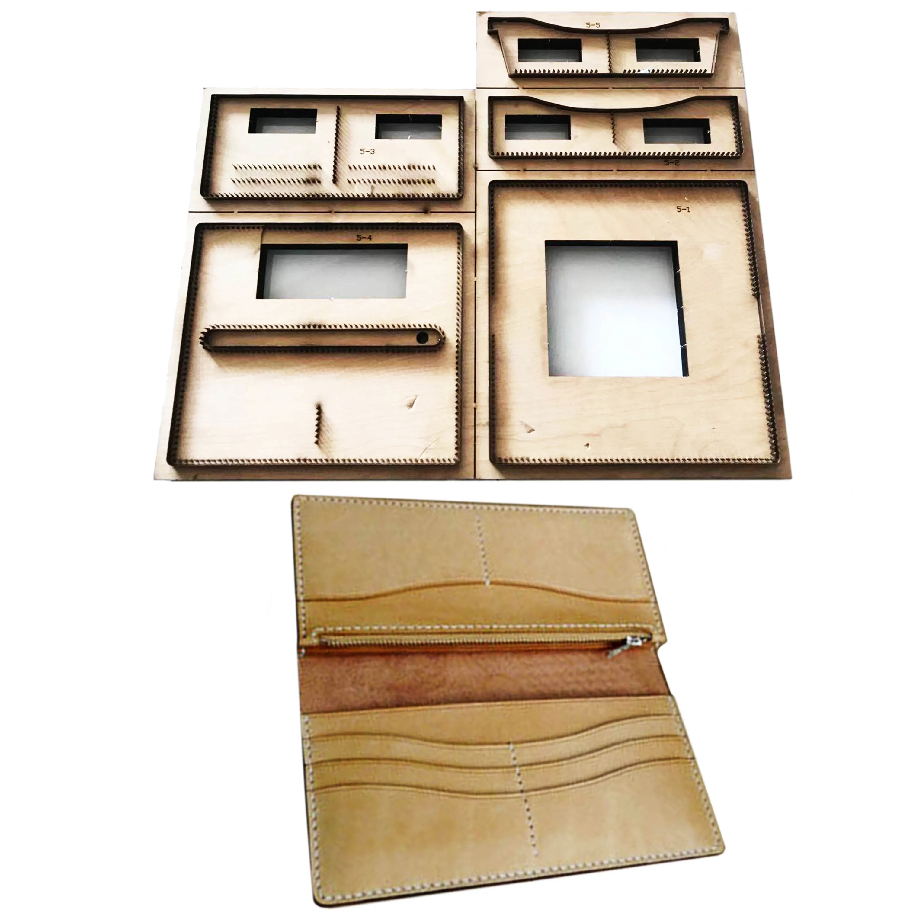 Японское стальное лезвие деревянный штампованный длинный стильный кошелек с