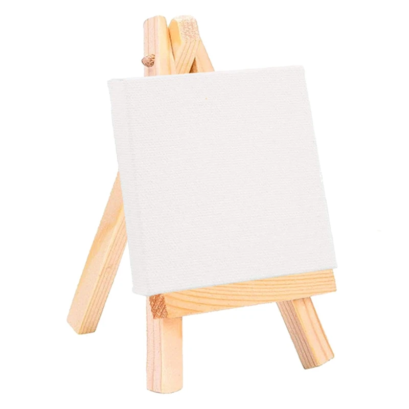 

Dropship Cute 1Pcs Artists Wooden Mini Easel Canvas Set Painting Craft DIY Drawing Small Table Easel Gift Home Decoration 2021