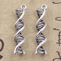 10pcs charms dna deoxyribonucleic acid 40x8x8mm antique silver color pendants diy making findings handmade tibetan jewelry