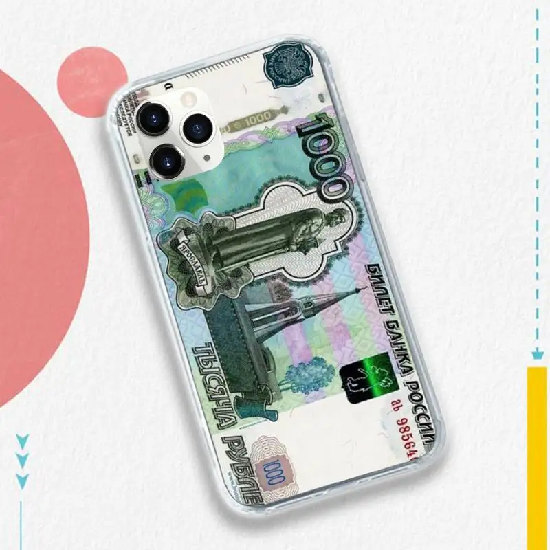 

Russian Ruble Currency Money Phone Case for iPhone 11 12 pro XS MAX 8 7 6 6S Plus X 5S SE 2020 XR