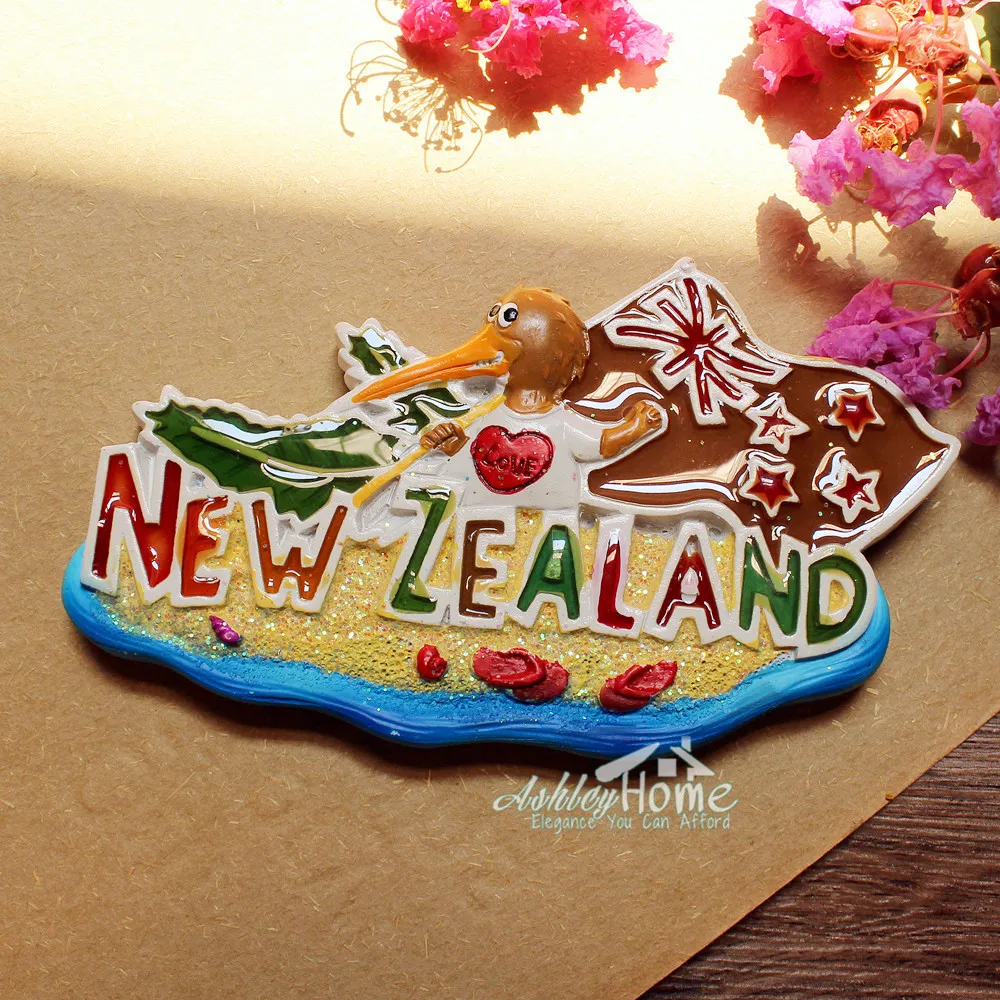 

Туристический подарок для путешествий с новозеландским флагом киви, Забавный 3D холодильник из смолы