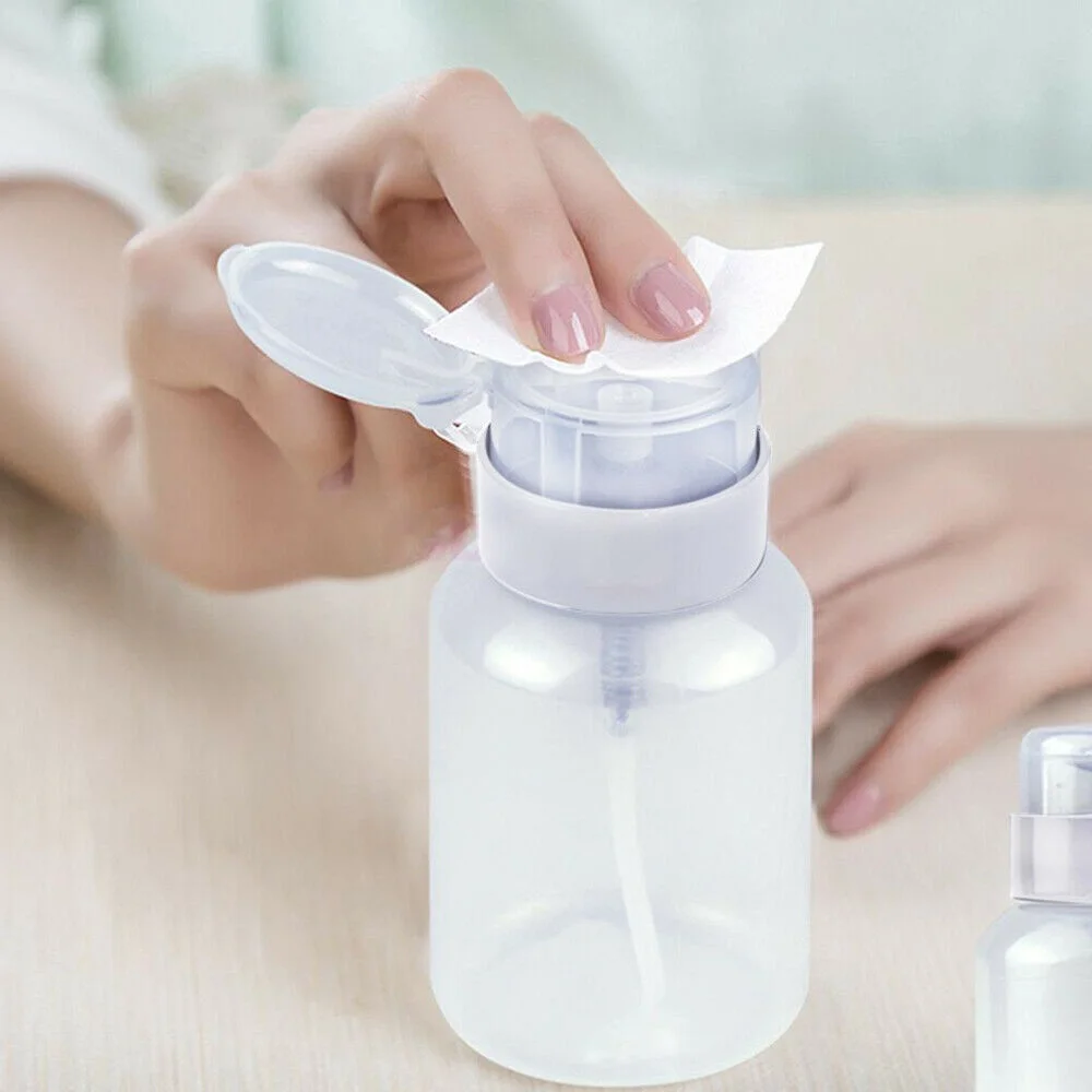 

Push Down Empty Pump Dispenser Bottle Storage for Nail Polish Remover bottle