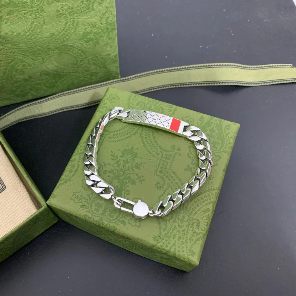 

Ag925 Sterling Silver G Lattice Bracelet Men And Women Couple Trend Hip Hop Charm Luxury Brand Bracelet Exquisite Party Jewelry