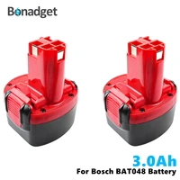 bonadget bat048 9 6v 3000mah ni mh rechargeable battery power tools battery for bosch psr 960 bh984 bat048 bat119 l50