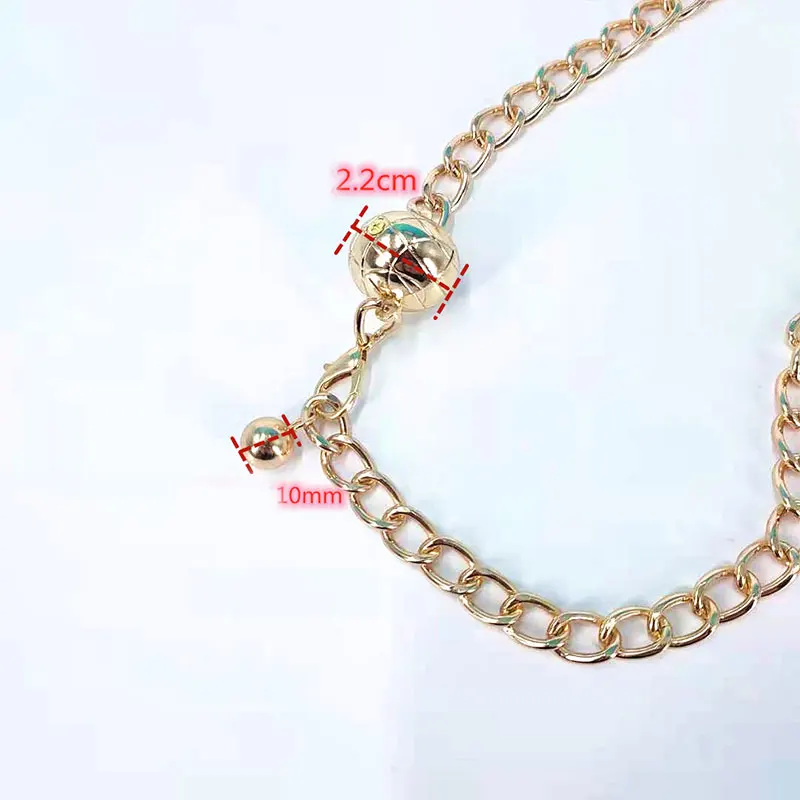 

Convenient Bag Chain Simple Iron Milled Bag Decoration Bag Handle Bell Chain For Women Girls DIY Solid Color Accessories Chain