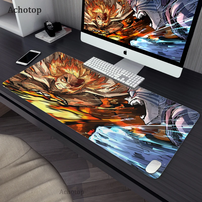 

Demon Slayer pad mouse computer gamer mouse pad 900x400x2mm padmouse Agatsuma Zenitsu mousepad ergonomic gadget office Desk mats