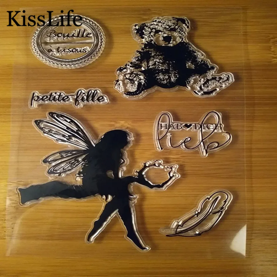 Красивый ангел милый медведь искусственные круглые монеты прозрачные резиновые