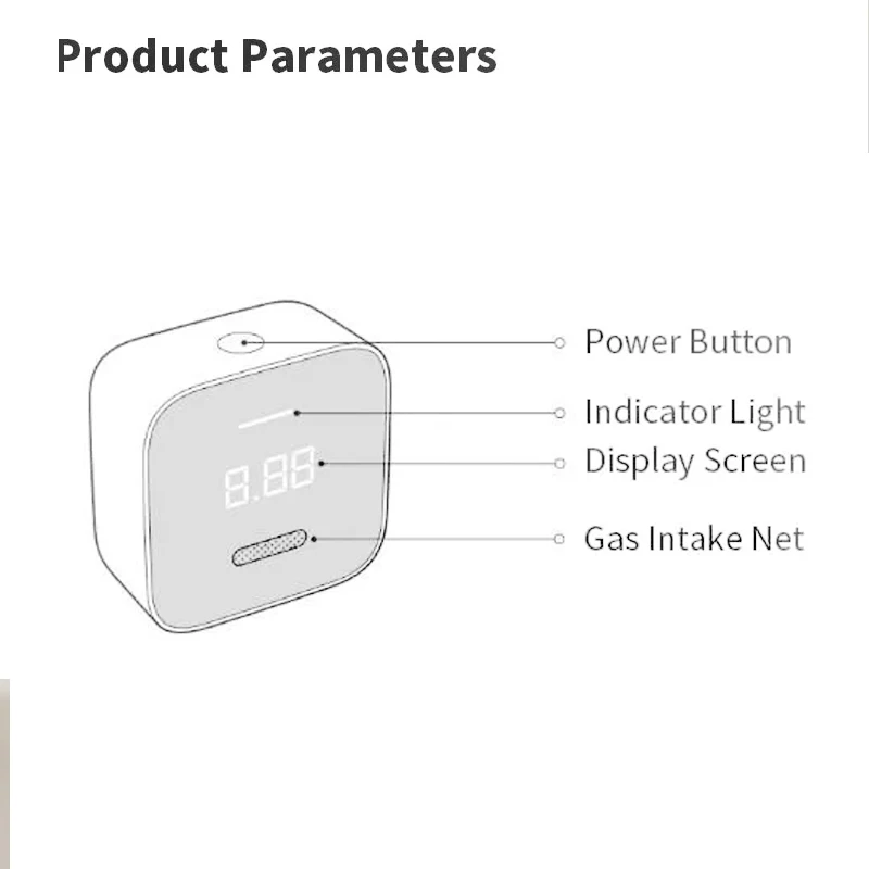 Смарт Датчик формальдегида Xiaomi Mijia Honeywell HCHO OLED Bluetooth PPB электрохимический детектор