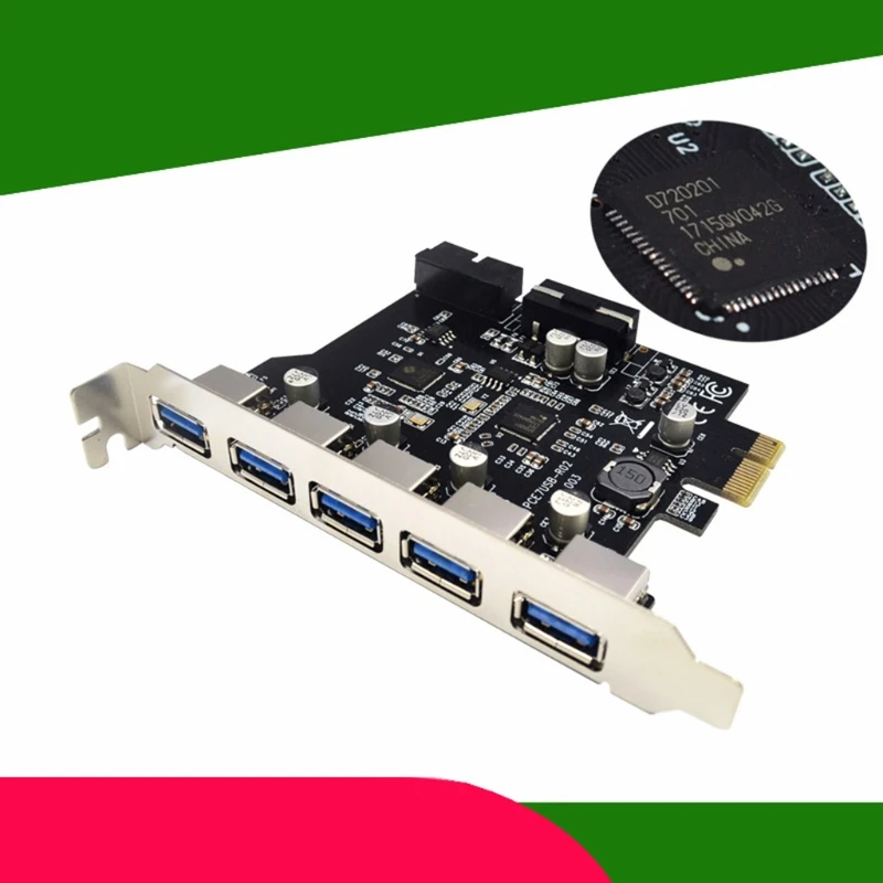 Плата расширения Superspeed с 7 портами PCI-E на USB 3 0 5 портов экспресс-карта для