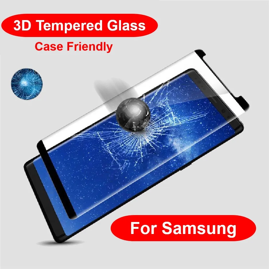 10 шт./лот, 3D чехол с полным покрытием, закаленное стекло для Samsung S20 Ultra S10 E S9 Plus Note10 Plus Note 9, защита для экрана от AliExpress WW