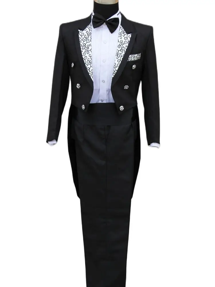 

free shipping 2015 Mens dress suit double breasted slim fit Mens tuxedo white black wedding suits groom men white party clothing