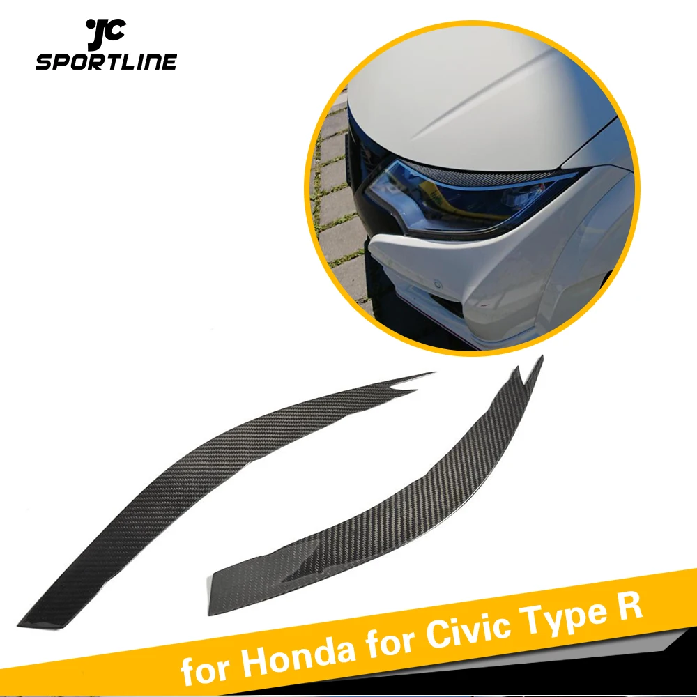 Сухие карбоновые волокна сухие FRP фары брови для Honda Для Civic чистый углерод век стикер украшения отделка
