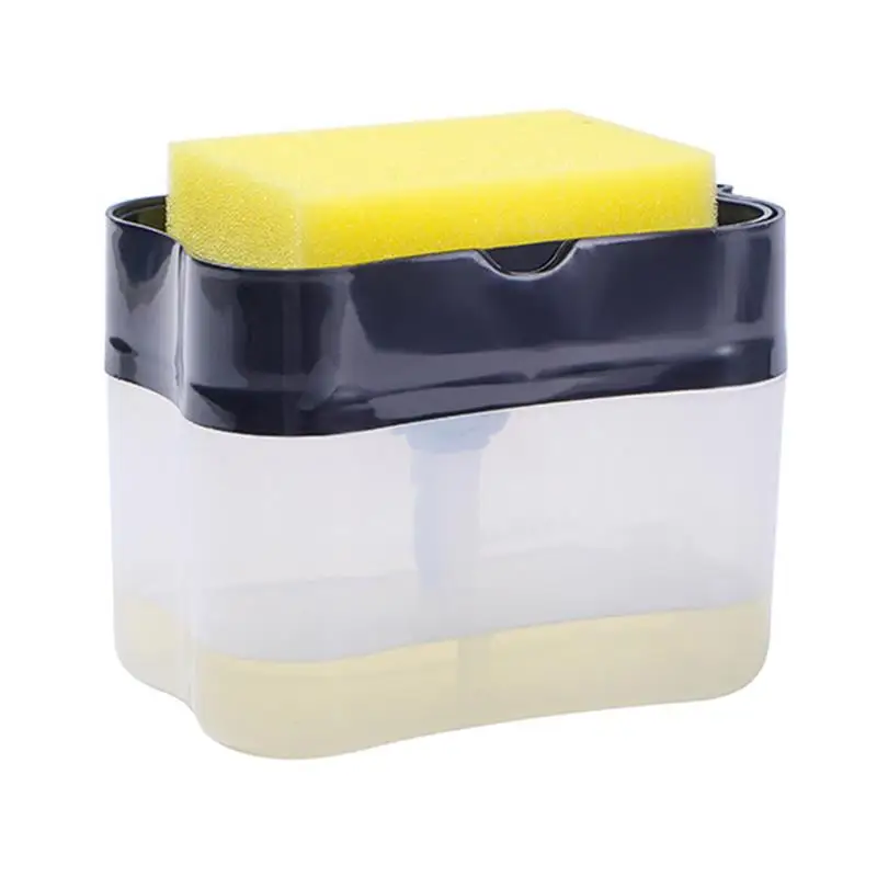 

2 in 1 Dishwashing Soap Dispenser Sponge Holder Dish Soap Dispenser Caddy Hand Press Liquid Container Kitchen Cleaner Tools