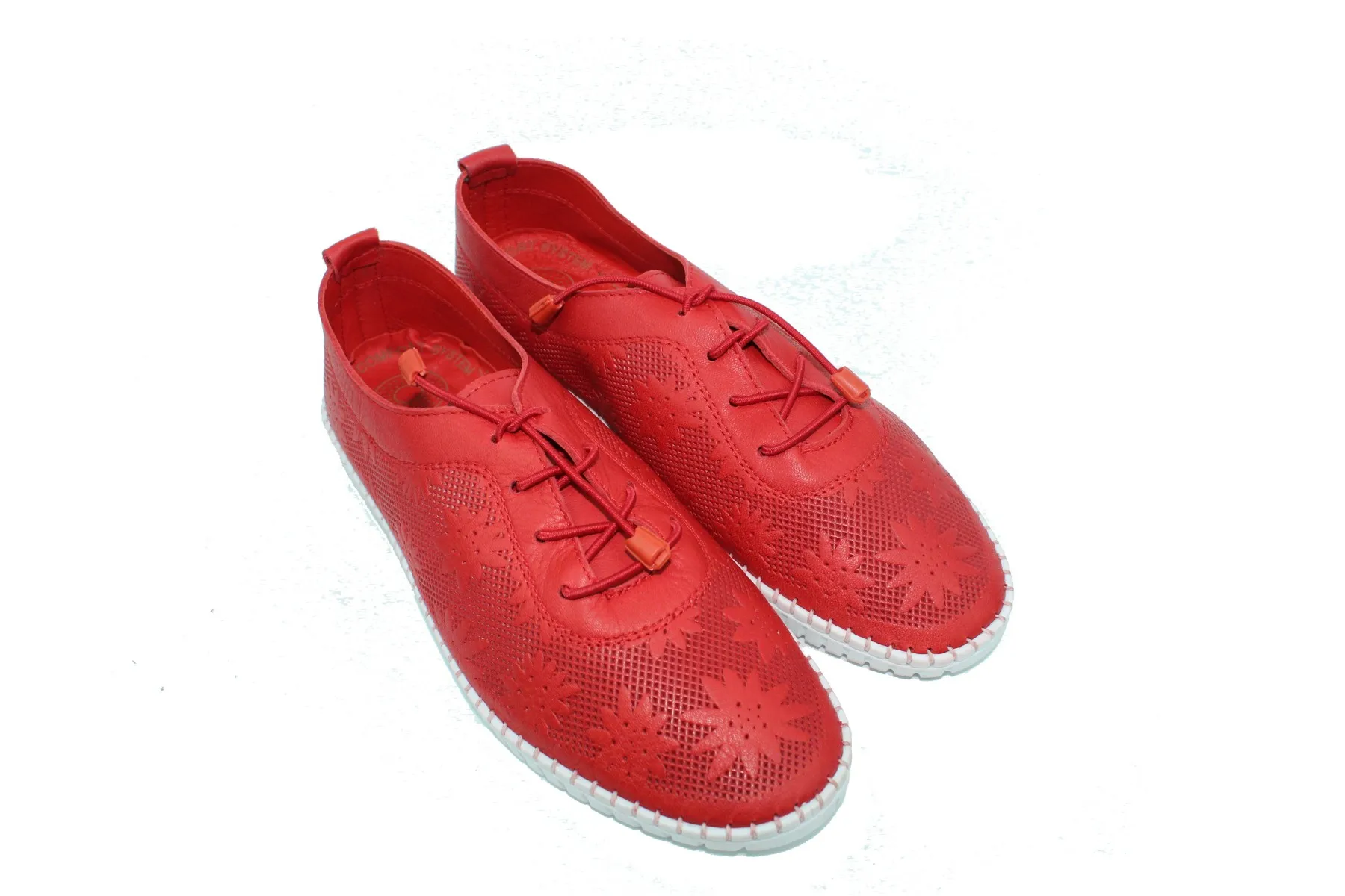 

Красные женские туфли-балерины ZER Shoes