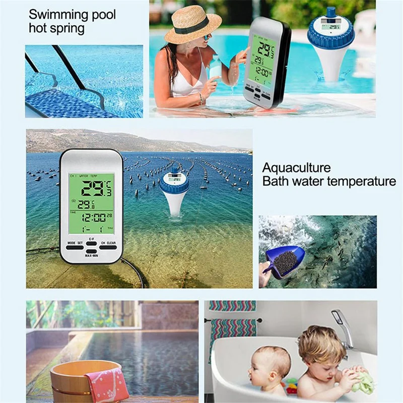 

Wireless Swimming Pool Temperature Measurement Small Floating Aquarium Waterproof LCD Display Digital Thermometer Bath