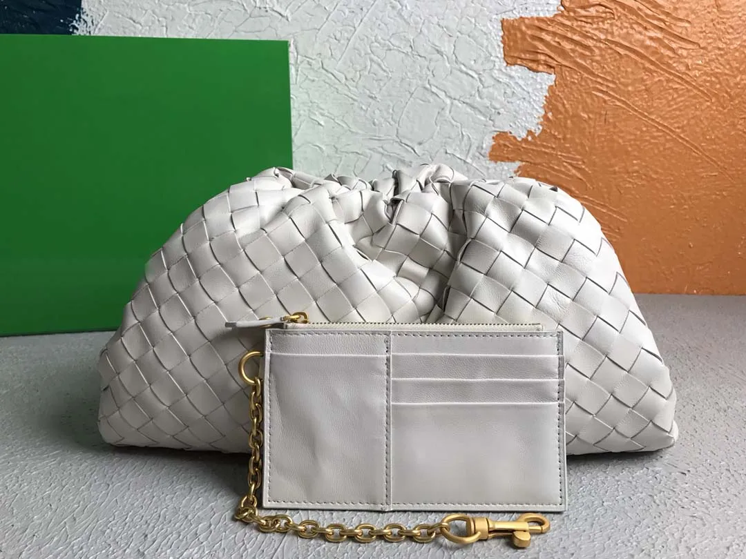 

Top Quality Luxury Jewelry 100% Sheepskin Ladies Shoulder Bag Designer Hand-Woven Leather Cloud Bag Shell Clutch Armpit Bag