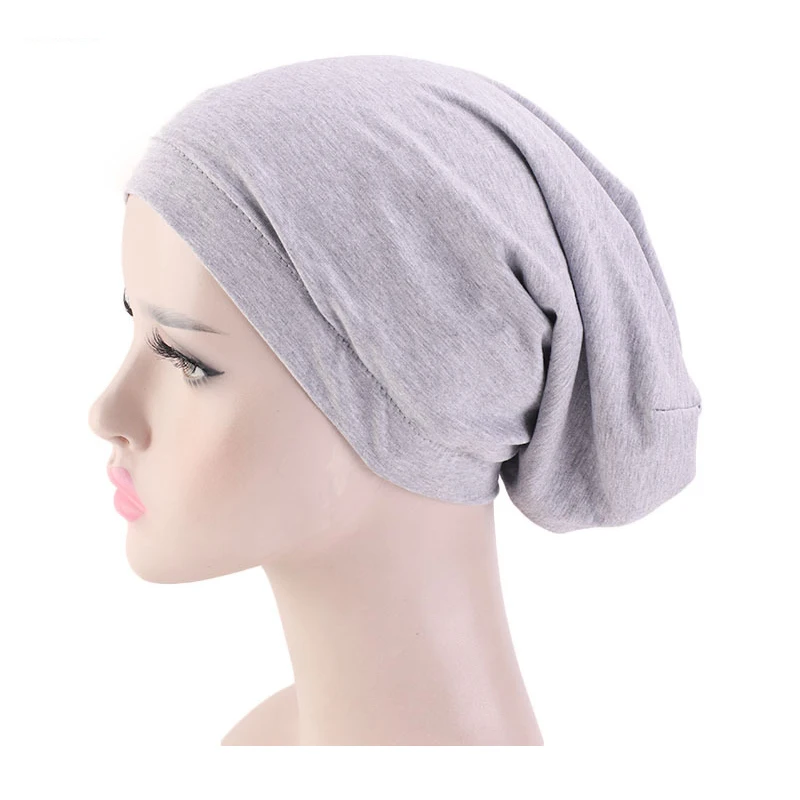 

Hot Sales Cotton Turban Hats For Women Headwear Plain Hijabs Fashion Hair Cover Muslim