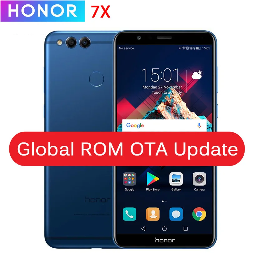 Глобальная прошивка Honor 7X4 Гб оперативной памяти 32 GB/64 GB OTA Update 5 93 &quotполный экран
