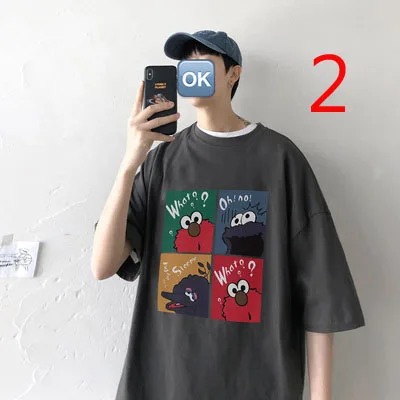 

T-shirt men's round neck 2020 new autumn trend pinstripe short-sleeved shirt