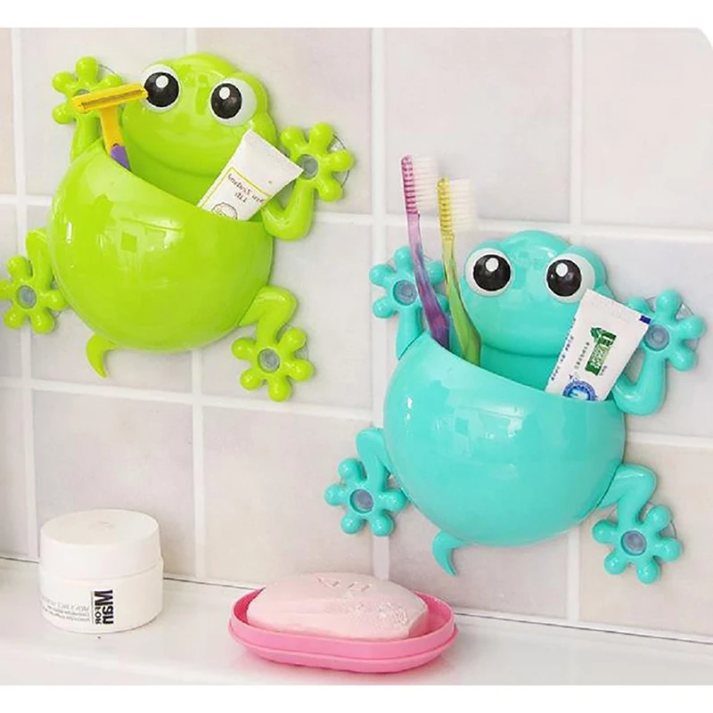 

1 шт. Милая мультяшная модель Gecko зубная щетка Зубная паста держатель набор для ванной комнаты 4 присоска крючки контейнер для зубной щетки