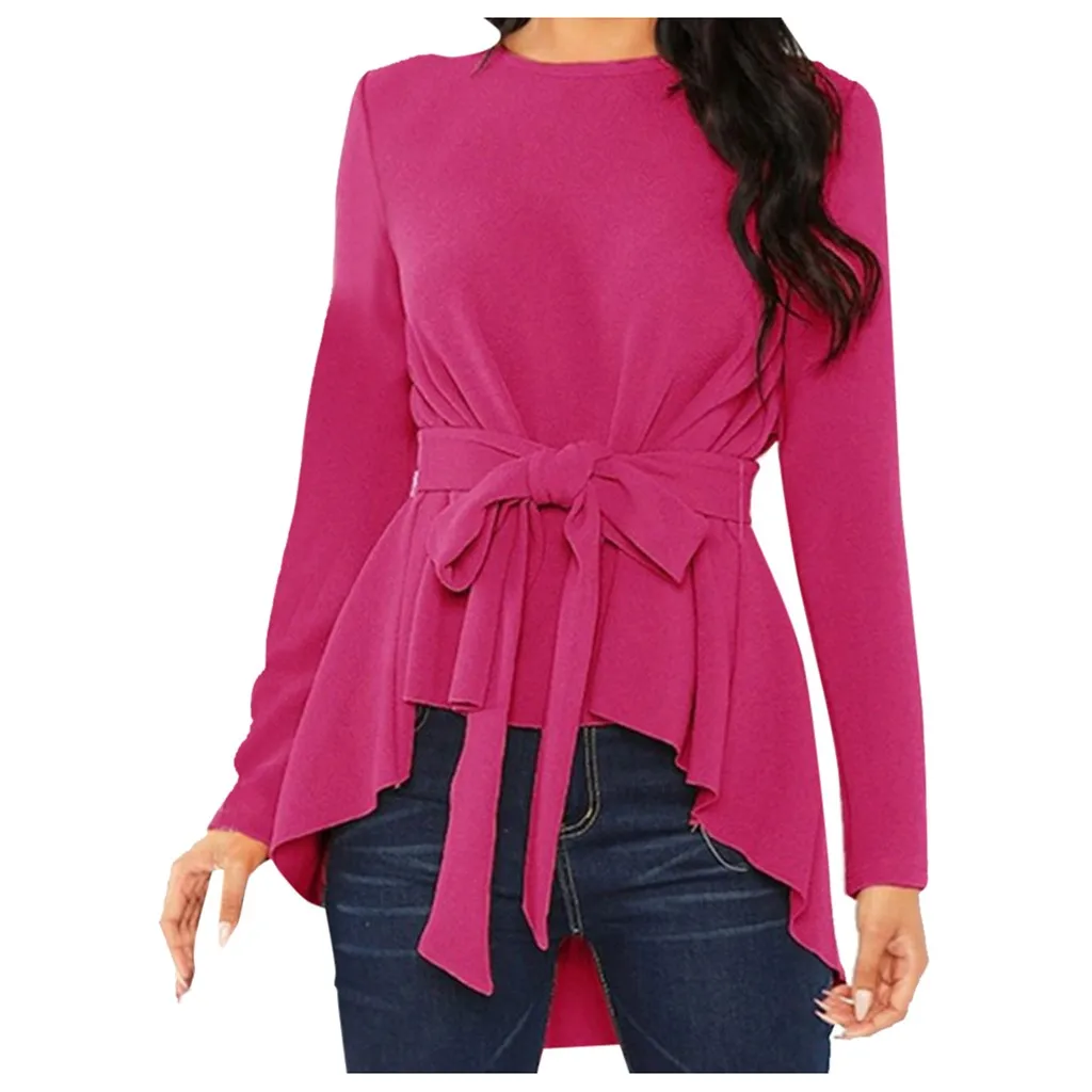 Модная женская повседневная одежда с длинным рукавом сплошные швы о образный