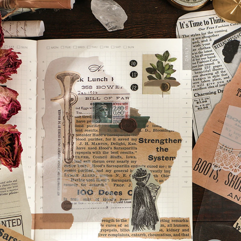 

24 листа, бумажные стикеры в стиле ретро для скрапбукинга