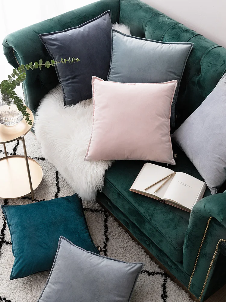 Бархатная наволочка для обнимания набор подушек однотонная офисный ремень поясничный чехол подушки