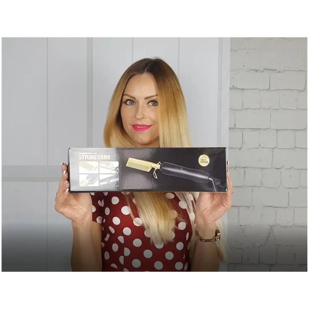 

Hair Straightener Flat Irons Straightening Brush Hot Heating Comb Hair Straight Styler Corrugation Curling Iron Hair Curler Comb