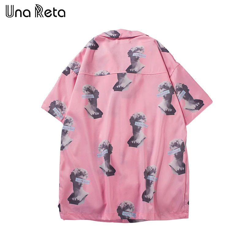 Мужская рубашка Una Reta белая Повседневная футболка с коротким рукавом в стиле