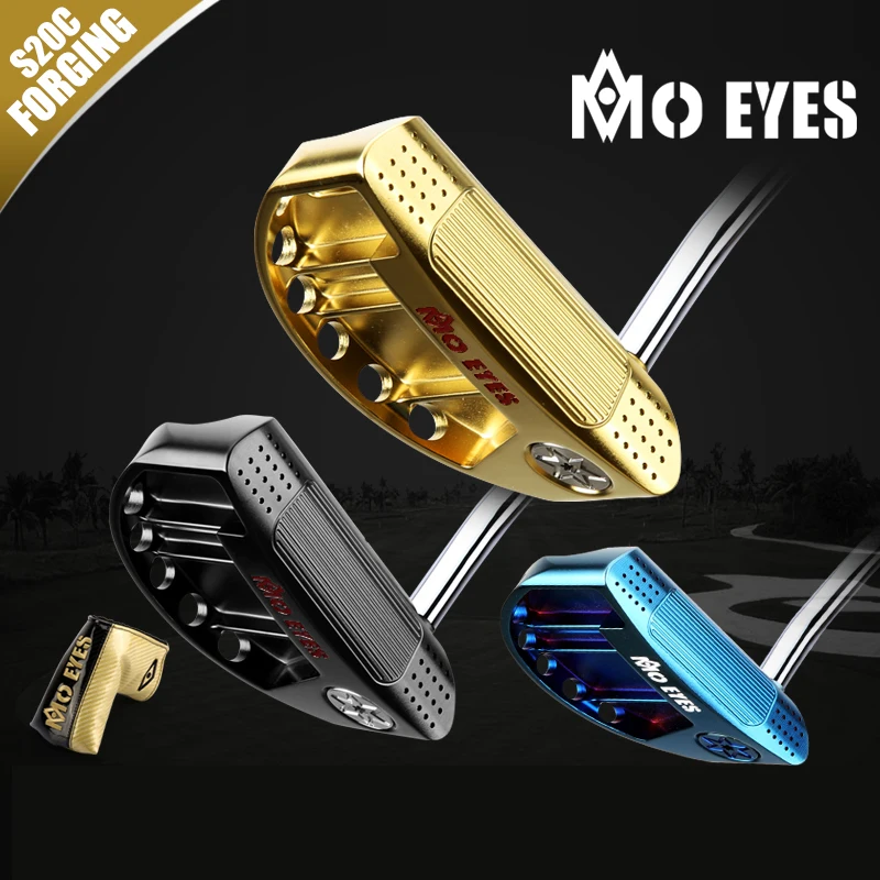 PGM New Golf Men's Club PutteBlue/Golden Pole with Sight Large Grip Pusher Cap S20C Soft Iron Forging Imported Steelless Shaft