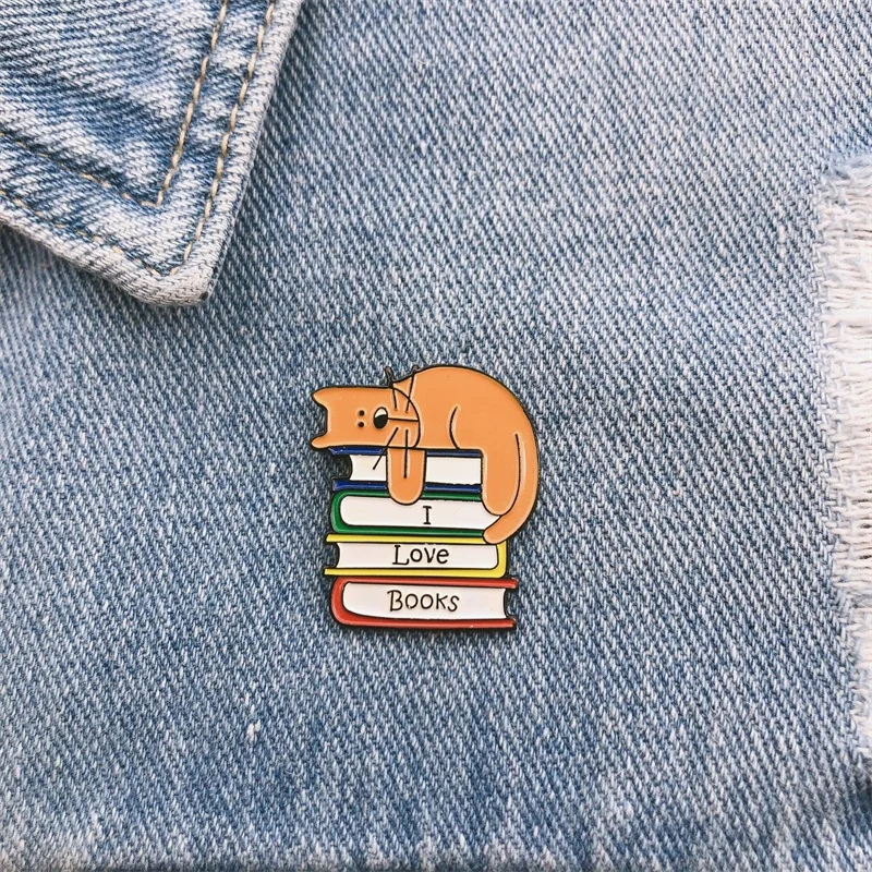 Мультяшные животные Обучающие эмалевые булавки кошки собаки чтение письменные