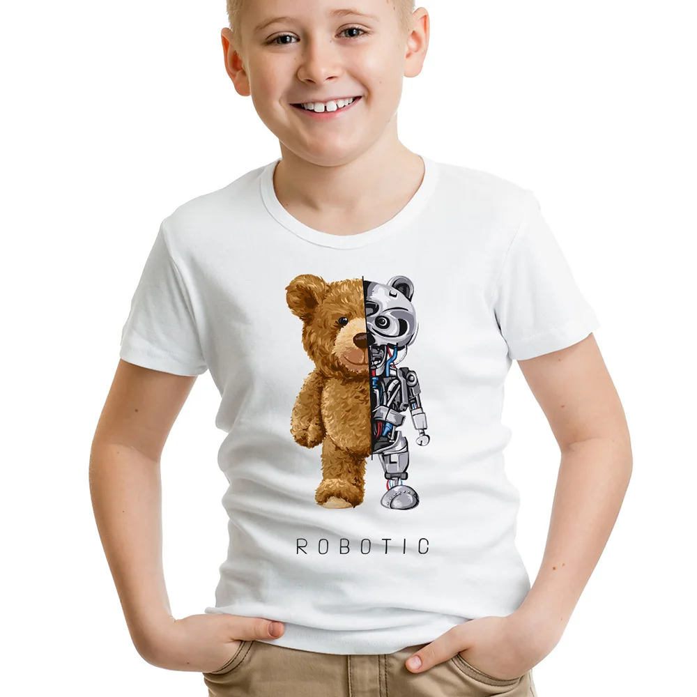 Детская футболка с изображением мишки тедди BLINGPAW топ и футболки унисекс из 100%