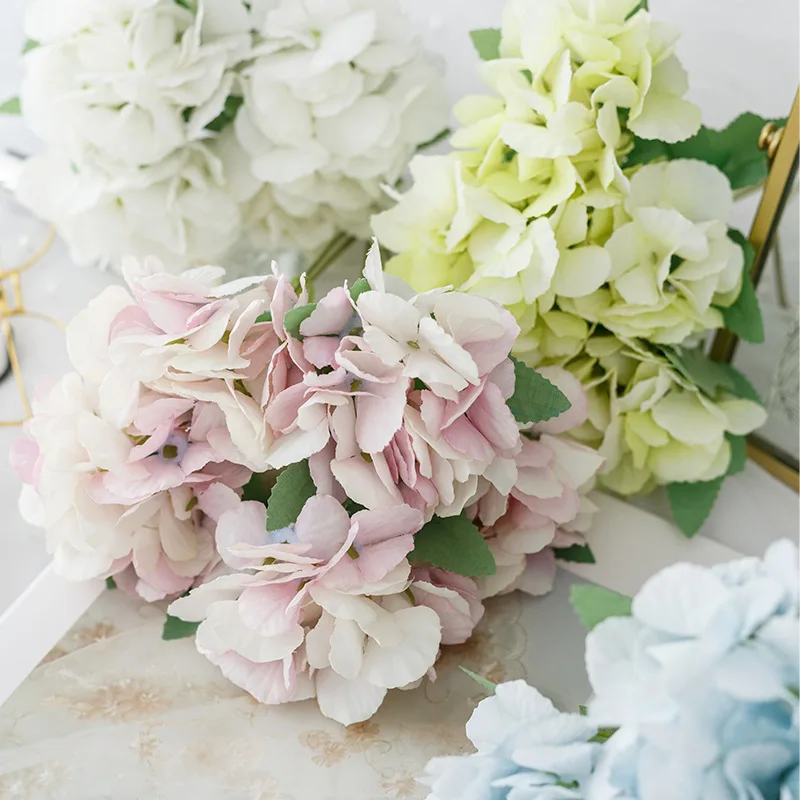 

1 PC Bundle Silk Hydrangea for Home Decor Christmas Decorative Wedding Bridal Bouquet Wall Set Artificial Flowers Cheap